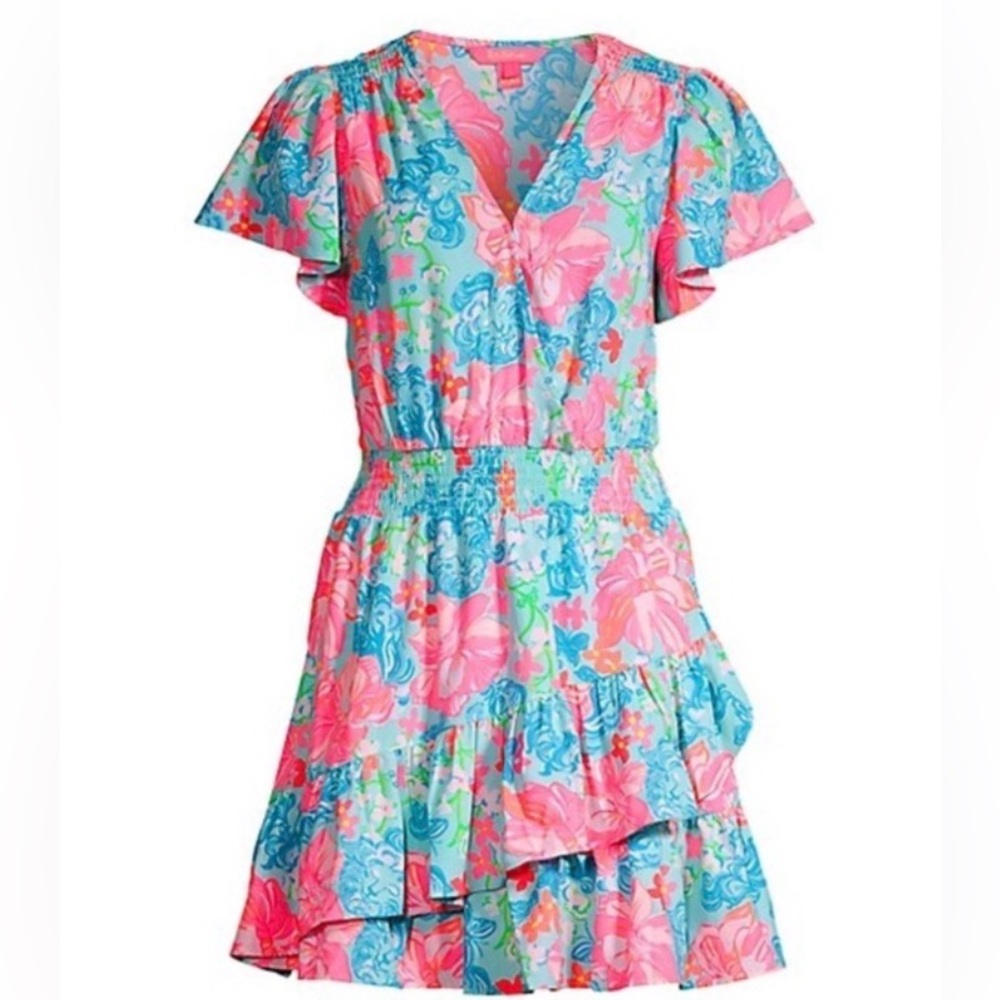 Lilly Pulitzer Maryanne Flutter Sleeve Dress size 12, Like New, worn once - Picture 4 of 7